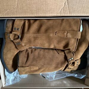 Brown Suede Knee-High Boots